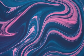 Fototapeta premium Swirling pink and deep blue fluid texture with wavy abstract patterns background