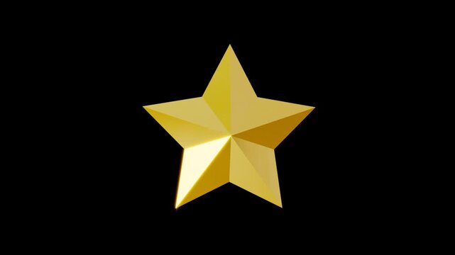360度回転する光沢のある星のオブジェクト　ループ　アルファチャンネル　パーティクル用の部品
