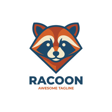 This raccoon logo offers a sleek and modern design, embodying the cleverness and mischievousness of this beloved animal, perfect for branding or creative projects.