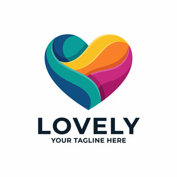 A beautifully designed heart logo featuring an array of vibrant colors, capturing love, connection, and emotional depth, perfect for brands focused on relationships and well-being.