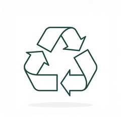 Obraz premium Minimalist recycling symbol icon in continuous line art style