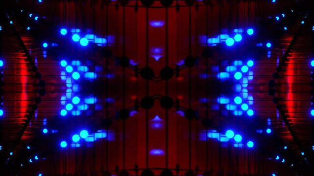 Red and Blue Strobe Lamp Kaleidoscope Background VJ Loop in 4K
