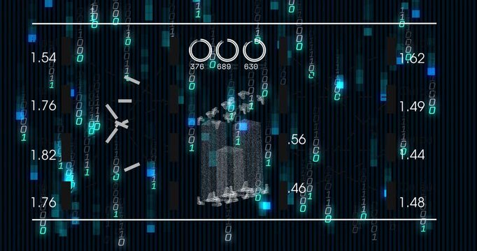 Ring indicators cycling and binary stream initiating prism morphing into towers for tech analytics