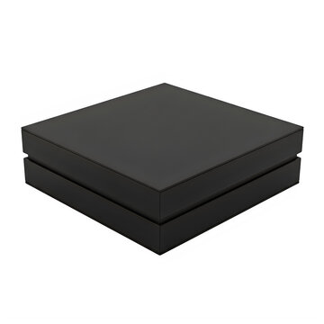 A black square object with a slight shadow isolated on transparent background