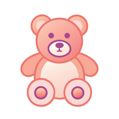 Fototapeta premium Cute teddy bear toy cartoon vector icon illustration