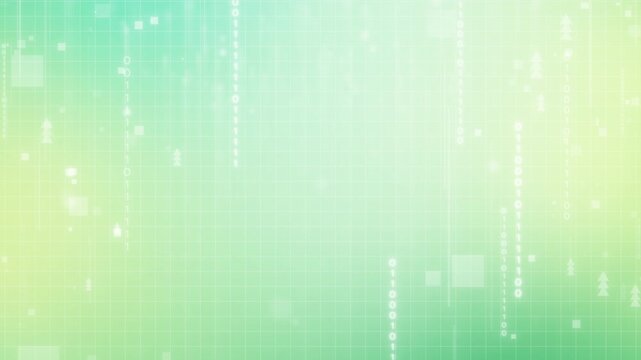 Futuristic Green Data Stream Digital Lines Technology Background