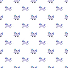 Unicorn characters creating a seamless pattern with vibrant pastel colors © nsit0108