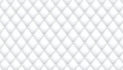 Fototapeta premium Quilted white background with diamond pattern and button details