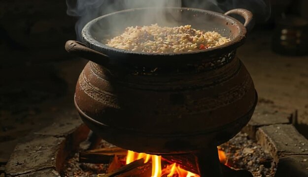 Spicy Biryani Kettle on Fire AI Video