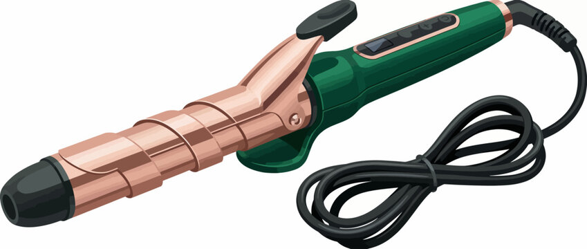This high-quality stylized curling iron features a sleek design with a rose gold finish, showcasing its versatility for creating beautiful and elegant hairstyles effortlessly.