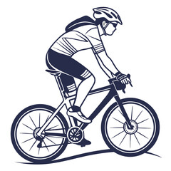 Obraz premium Road Cyclist in Motion, Vector Sport Illustration