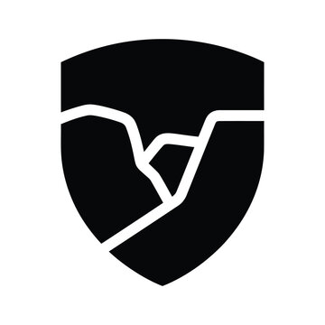 Broken Shield Security Symbol Commercial