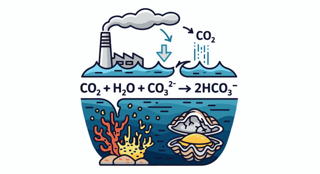 Industrial emissions pollute ocean, affecting coral and shellfish