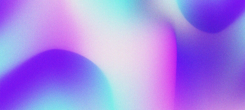 Modern abstract background with a smooth pastel gradient of purple pink and cyan creating a vibrant soft blend with subtle grainy texture and noise effect