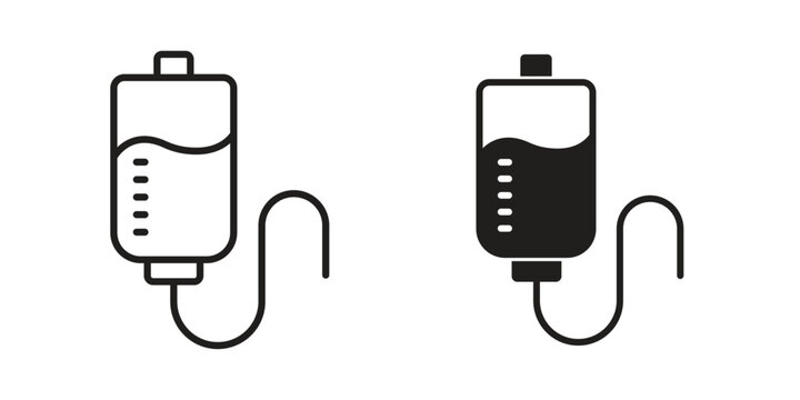 IV icon clipart symbol isolated on white background. Flat and stroke designs.