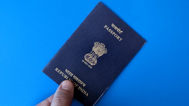 Indian passport, a document for travel, leisure, and work. Passport of India as a travel background for your design
