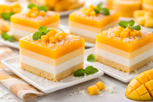 マンゴーのムースケーキ 爽やかなトロピカルスイーツ / Mango mousse cake trop