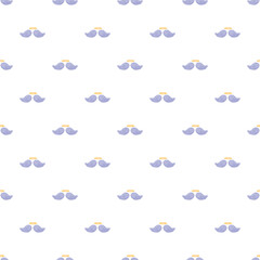 Obraz premium Whimsical repeated blue mustaches with golden halos creating a seamless pattern