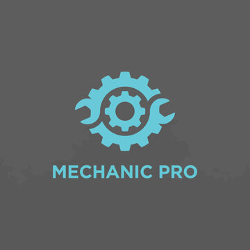 An elegant logo design featuring a gear and spanner, representing quality mechanical services while embodying professionalism and reliability for a mechanic brand.