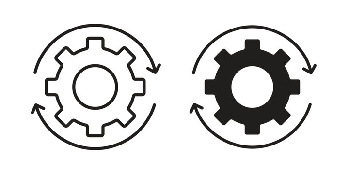 Implementation icon silhouette. Editable stroke. Line vector illustration design