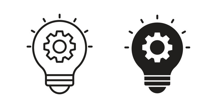 Implementation icon silhouette. Editable stroke. Line vector illustration design
