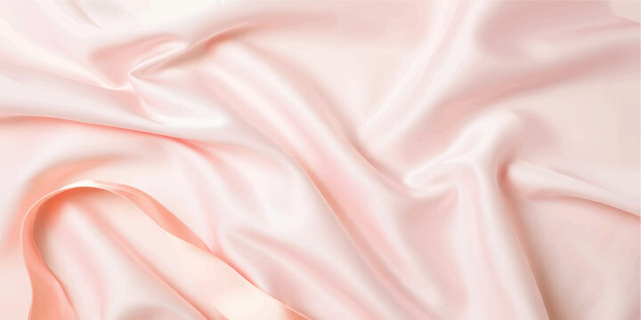Pink luxury fabric background with copy space, elegant satin texture in soft blush tone, ideal for beauty or fashion backgrounds, smooth folds creating a romantic and stylish backdrop