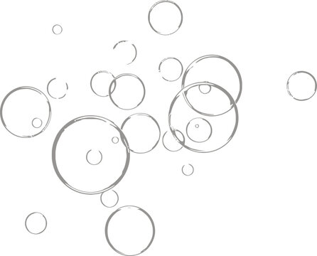 Gray Bubbles Floating on White Background
