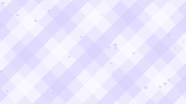 Cute Pastel Purple Plaid Line Wallpaper With Little Purple Heart Decoration Video Motion Background