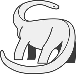 White Brontosaurus Dinosaur Illustration © ChattPan