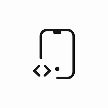 mobile code phone icon sign vector