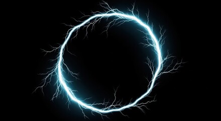 Naklejka premium Circular electric arc against a dark background creating a mysterious glow