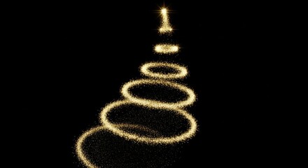 Obraz premium A creative spiral design forming the shape of a digital christmas tree with lights