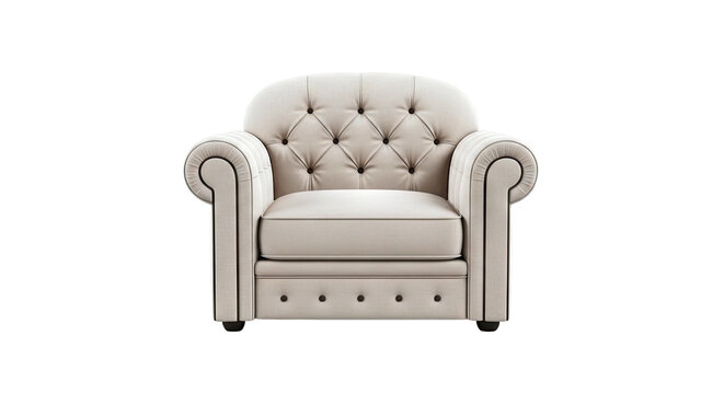 Tufted Beige Chesterfield Armchair