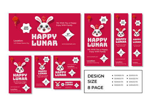 Happy Lunar New Year Web Banner Set