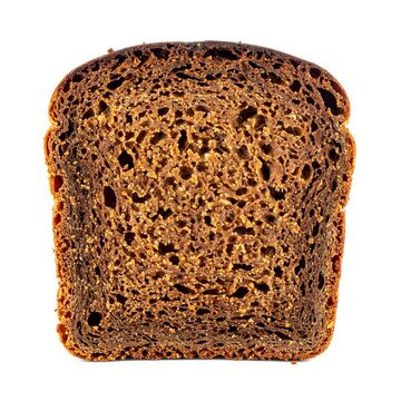 Dark Rye Bread Slice - A Close-Up of Texture and Detail.