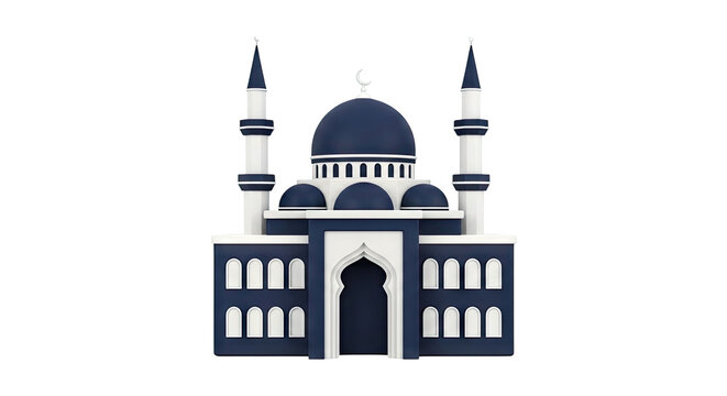 Stylized 3D Mosque Illustration
