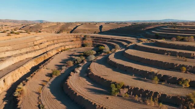Aerial view of the Loess Plateau terraces