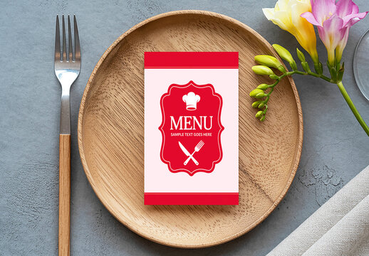 Restaurant Menu Card Mockup