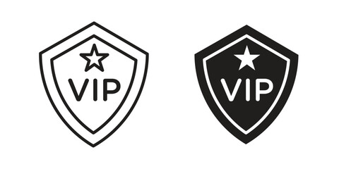 Fototapeta premium VIP icon symbols, Solid black and editable stroke icons