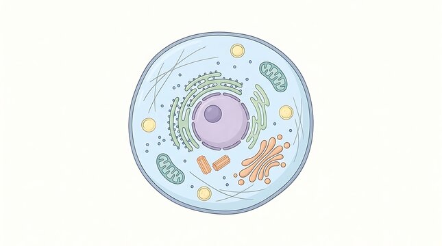 Cell biology diagram showing organelles and structures within