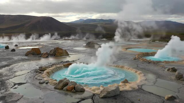 Iceland geothermal hot spring landscape