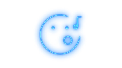 Fototapeta premium Colorful glowing neon music note and abstract sound icon isolated on transparent background. Digital audio. Melody graphic. UI element. Entertainment design. Rhythmic display.