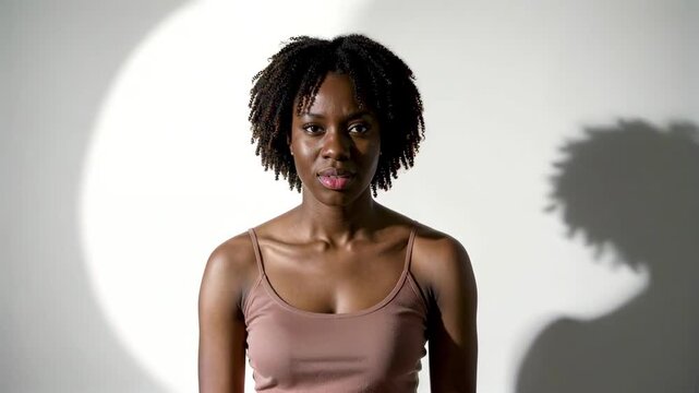 African American female bust pixel material