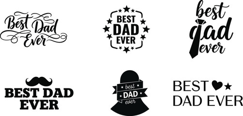 Collection of best dad ever typography and icon designs © QUINENS