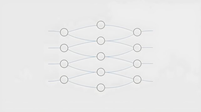 Clean AI node diagram with synaptic lines &ndash; Perfect for deep learning, data science, or educational tech materials.