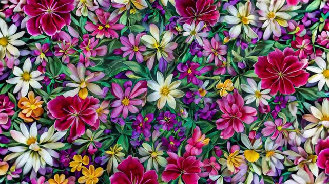 Colorful flower dense picture