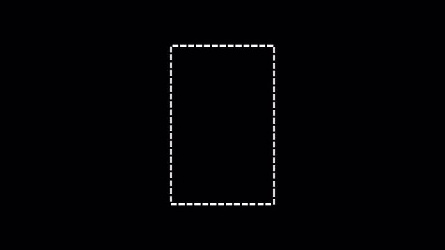line dot frame animated dotted frame animation for statistics  with modern frame Rectangular doodle scribble element motion graphic in 4K video  with alpha channel  in transparent background 