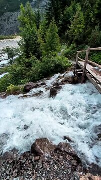 Holy Three Springs Waterfalls and Pilgrimage Site in Trafoi South Tyrol Italy 4K