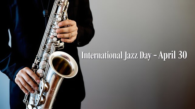 A musician plays the saxophone to celebrate the annual international jazz day on april thirtieth