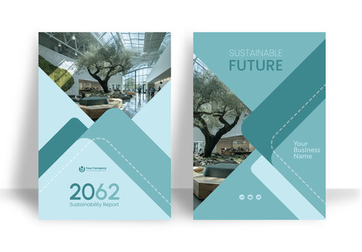 Modern Eco Friendly Sustainability Annual Report Cover and Company Profile Template.
